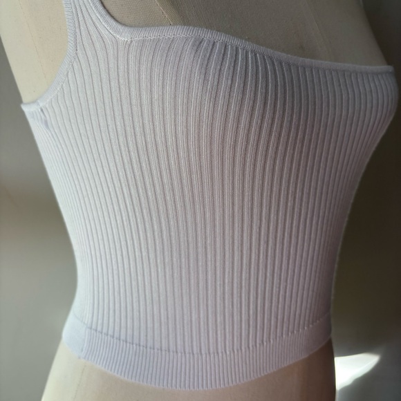 Garage White Ribbed Crop Top - Picture 3 of 10